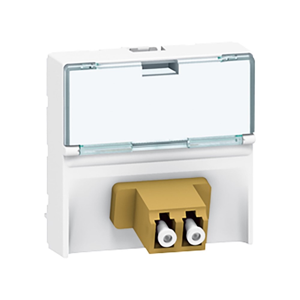 078618 Оптична розетка 2 LC - push -pull връзка - 2 модула - бял Mosaic , Legrand