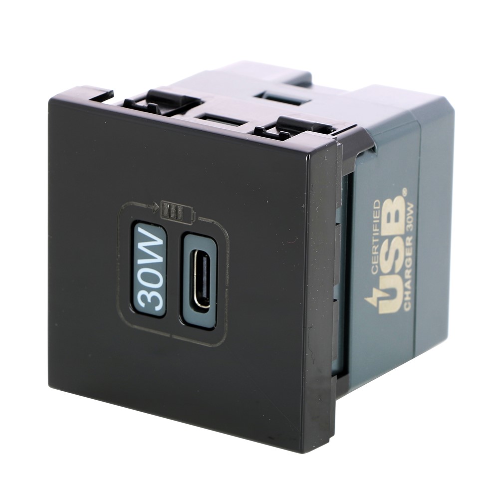 079185L CHARG 2M USB C 3A 30W BL зарядно устройство Mosaic , Legrand