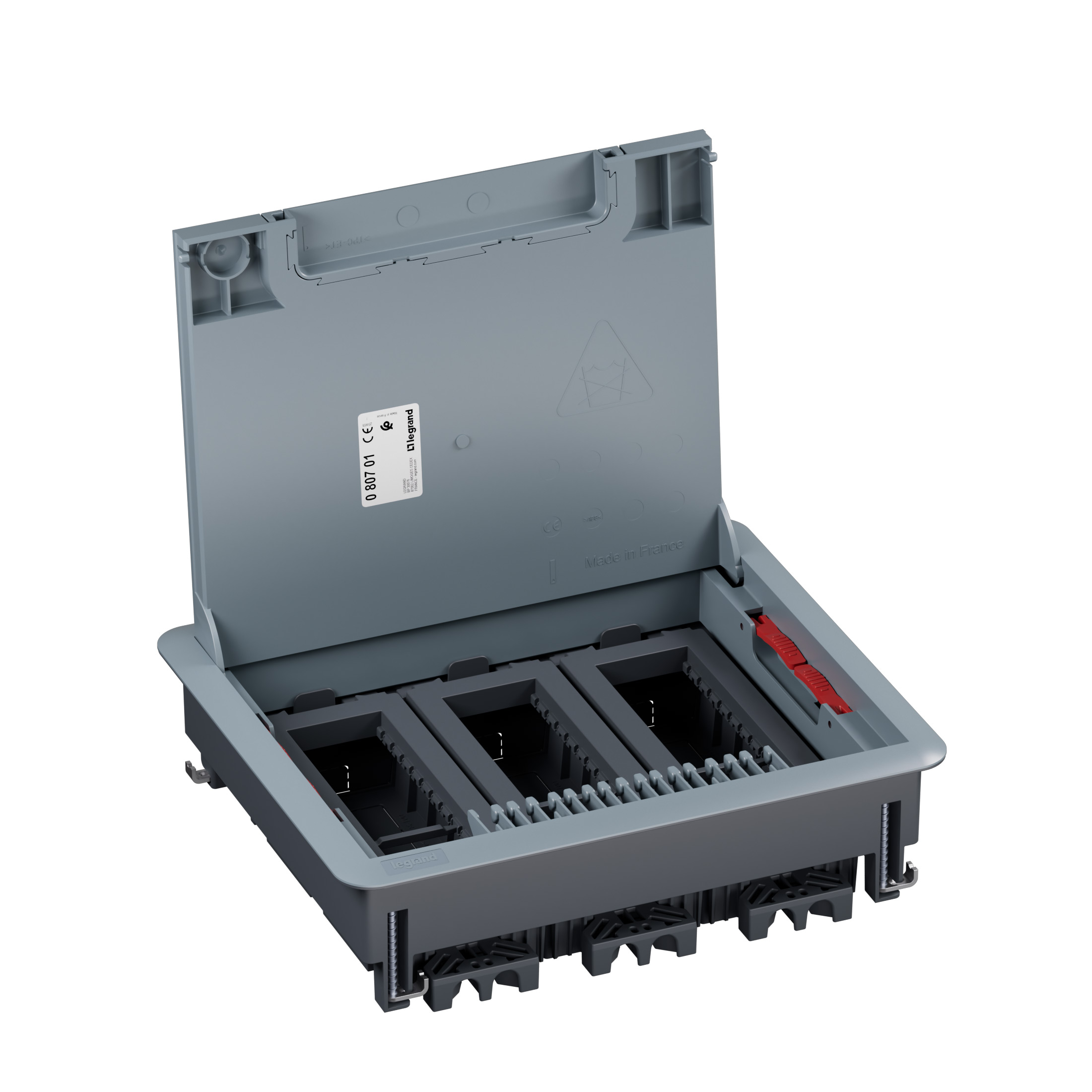 080701 Подова кутия с рамка за двоен под, ABS, хоризонтални 18М (3х6), Legrand_small