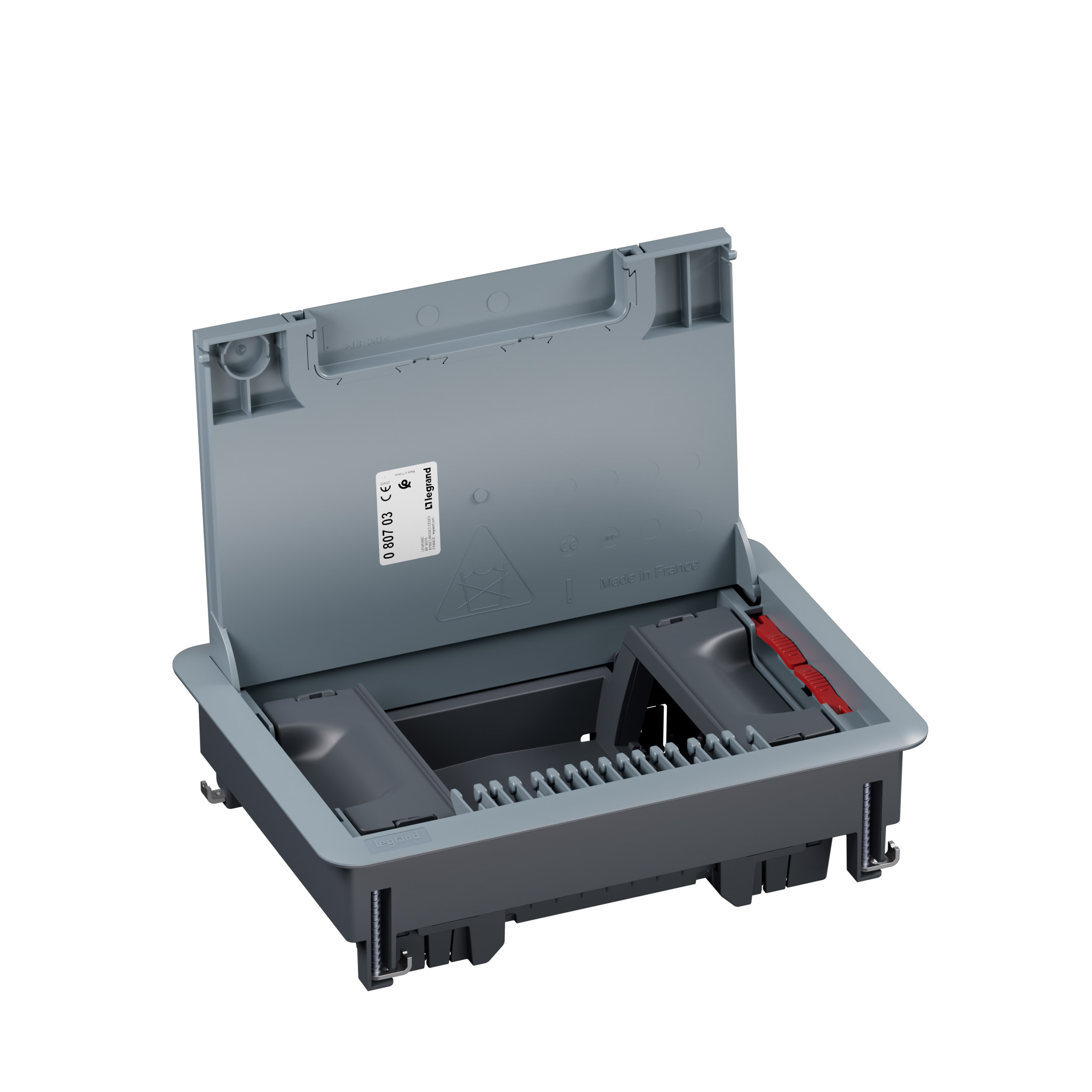 080703 Подова кутия с рамка за двоен под, ABS, вертикални 8М (2х4), Legrand