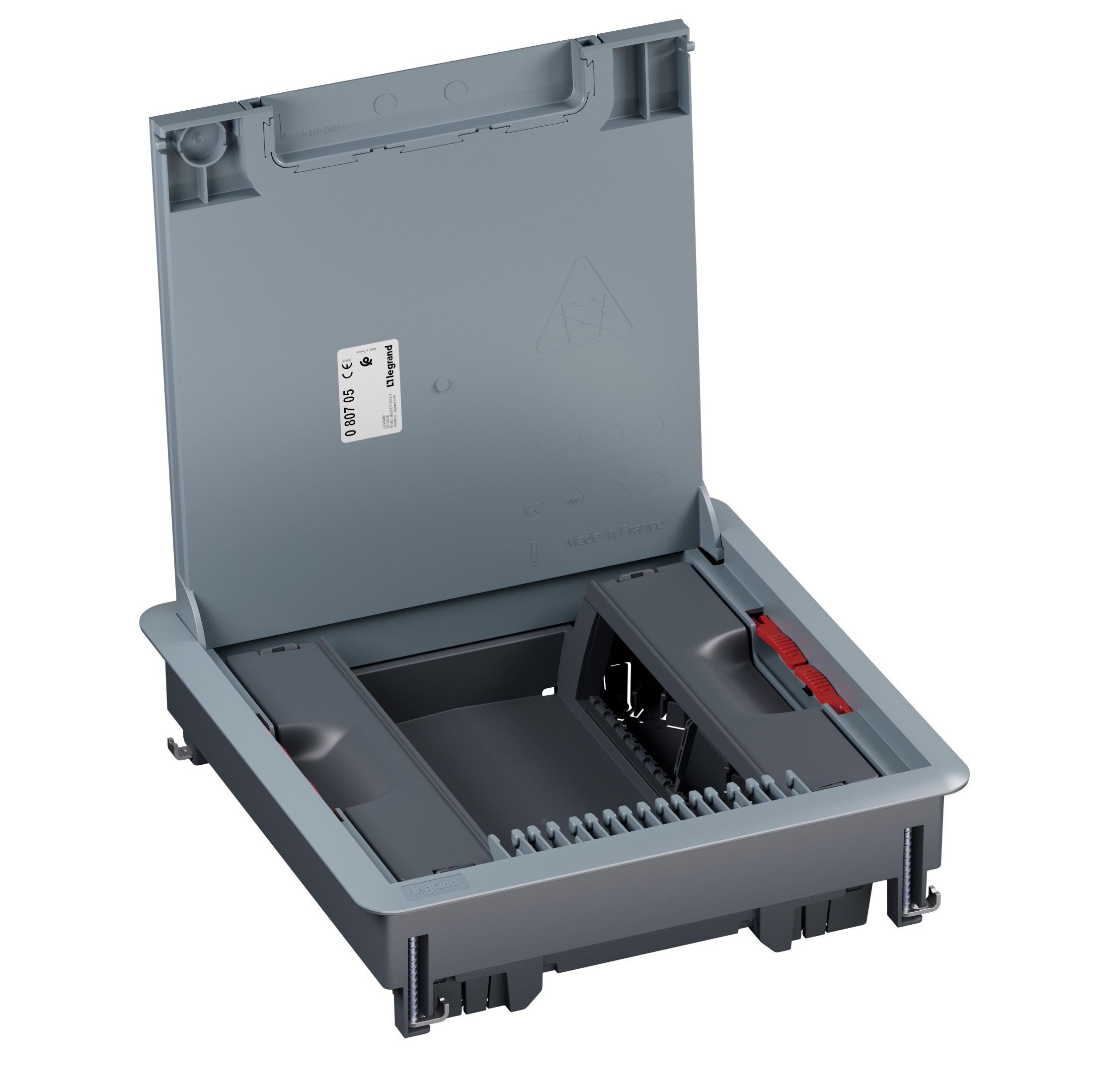 080705 Подова кутия с рамка за двоен под, ABS, вертикални 16М (2х8), Legrand