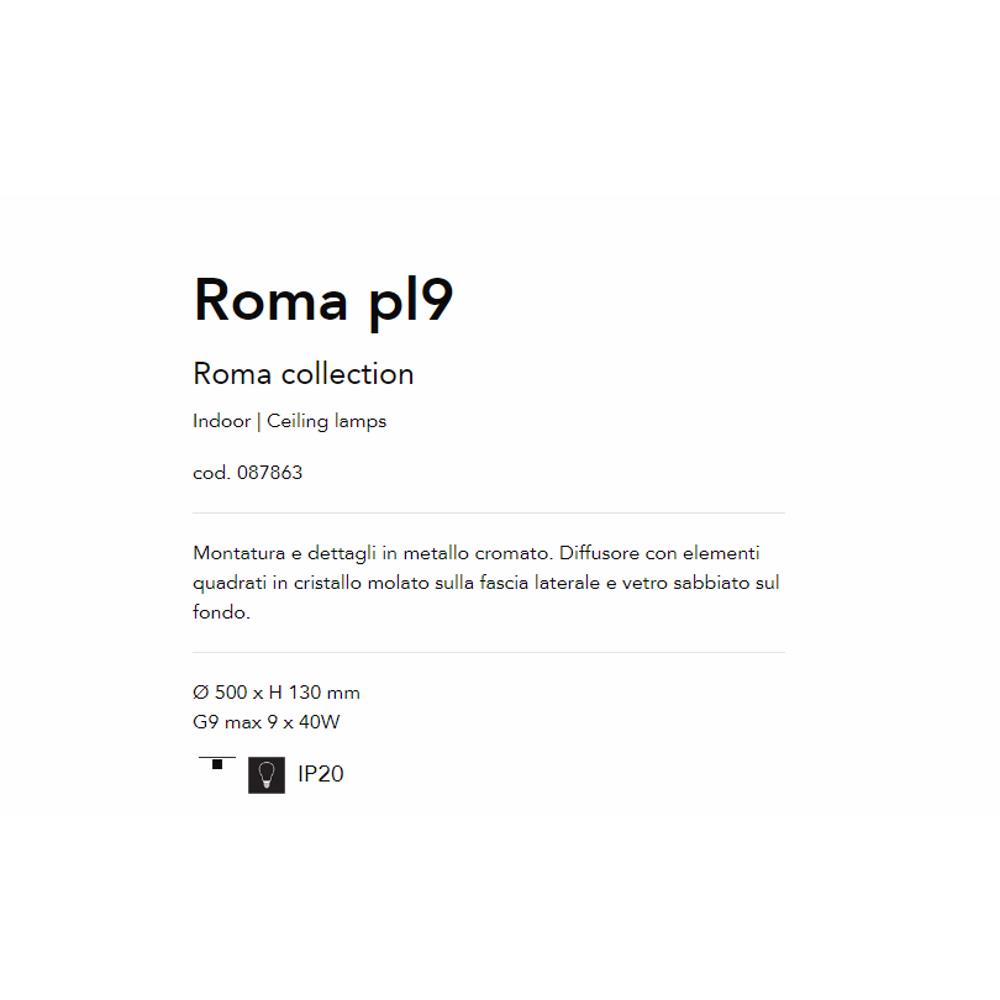 087863 Roma Плафон, PL9, G9 max 9x 40W, IP20 Ideal Lux_small