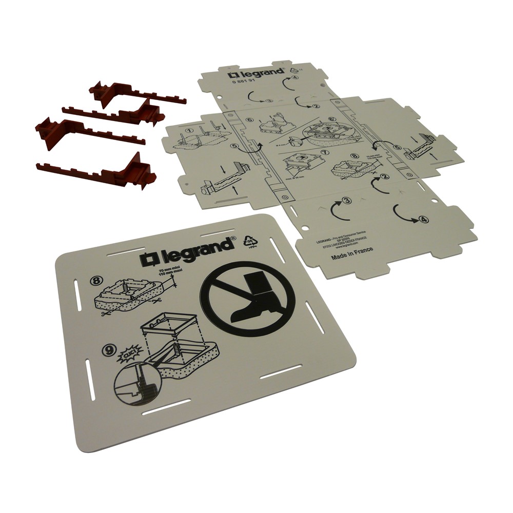 088191 Конзолна кутия за под, за полагане на замазка, 12/18М, Legrand