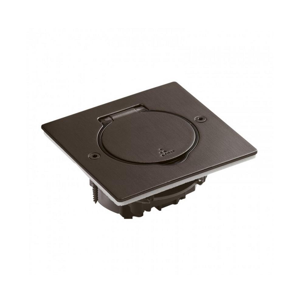 089750  Legrand Квадратна подова кутия за вграждане IP44 за 2 модула Mosaic кафява стомана_small