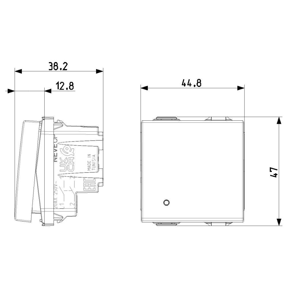 09016.2.G.CM Ключ 2P 20AX 250V 2M с опция подсветка Черен VIMAR NEVE UP_small