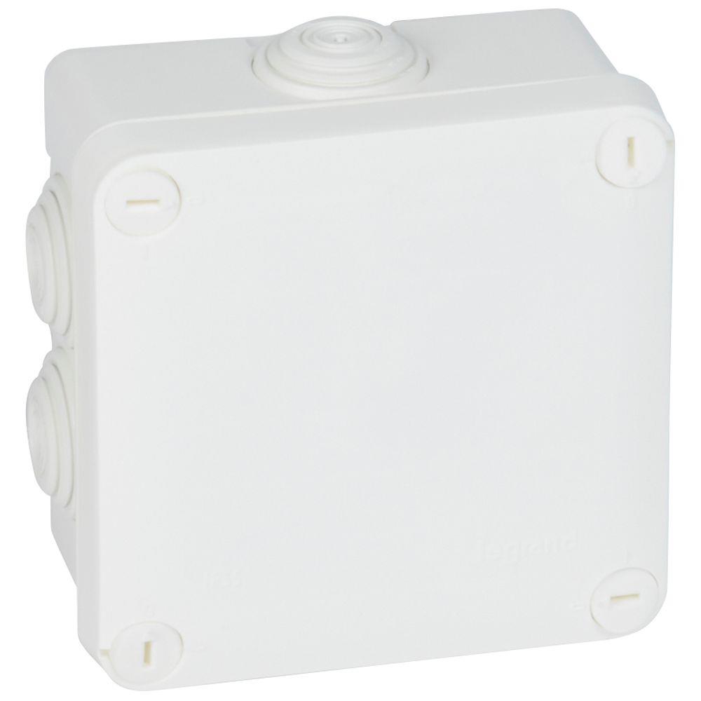 092023 Разклонителна кутия Plexo, IP55 IK07, 105x105x55mm, 10 вх. с тапи Ø25, бял RAL 9010, Legrand_small