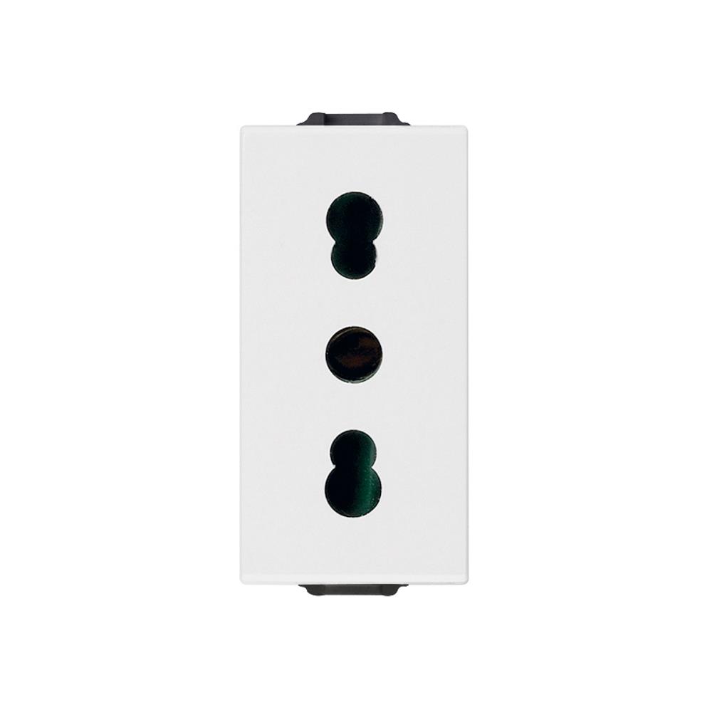 09203 Контакт SICURY италиански стандарт 2P+E 16 A 250 V~ P17/11 Бял 1M VIMAR NEVE UP