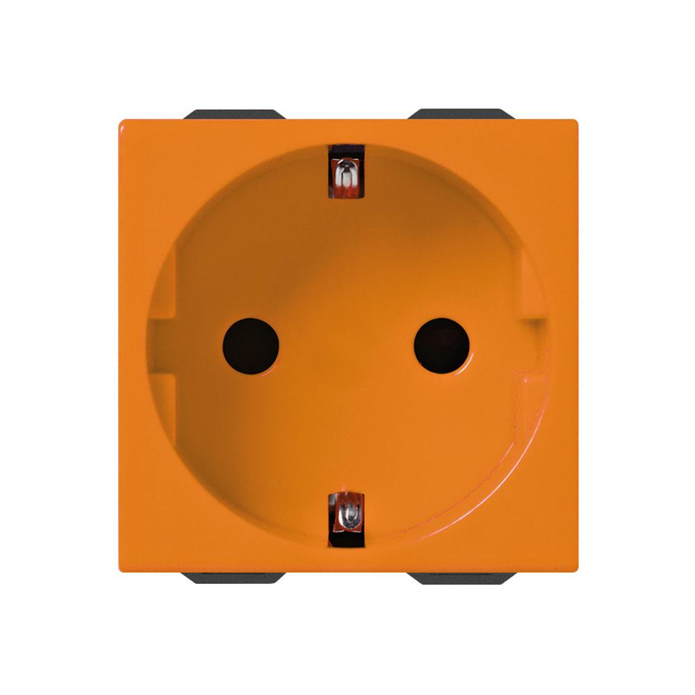 09208.A 2P+E 16A German SICURY outlet orange Контакт оранжев 2M VIMAR NEVE UP