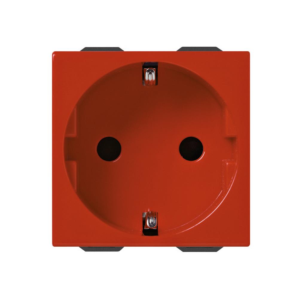 09208.R 2P+E 16A German SICURY outlet red Контакт червен 2M VIMAR NEVE UP