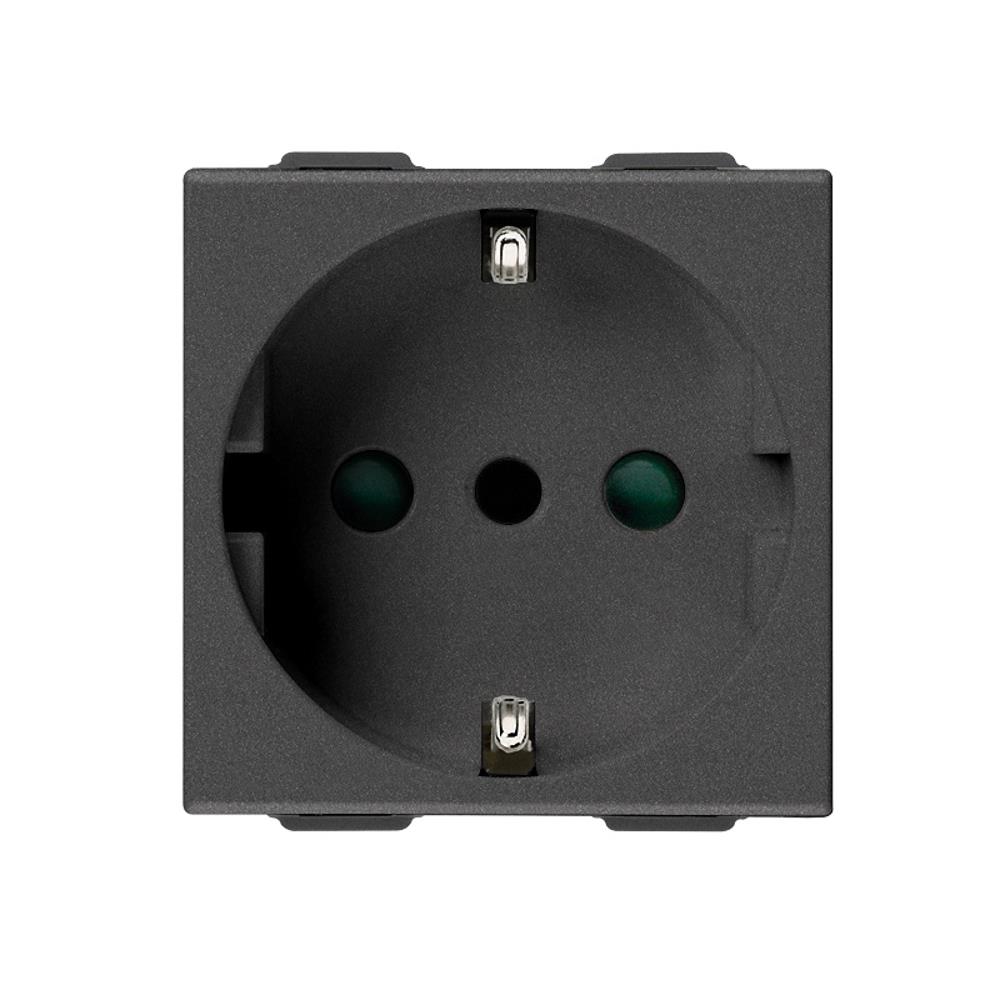 09209.CM Контакт SICURY италиански стандарт 2P+E 16 A 250 V~ P30 Карбон мат 2M VIMAR NEVE UP