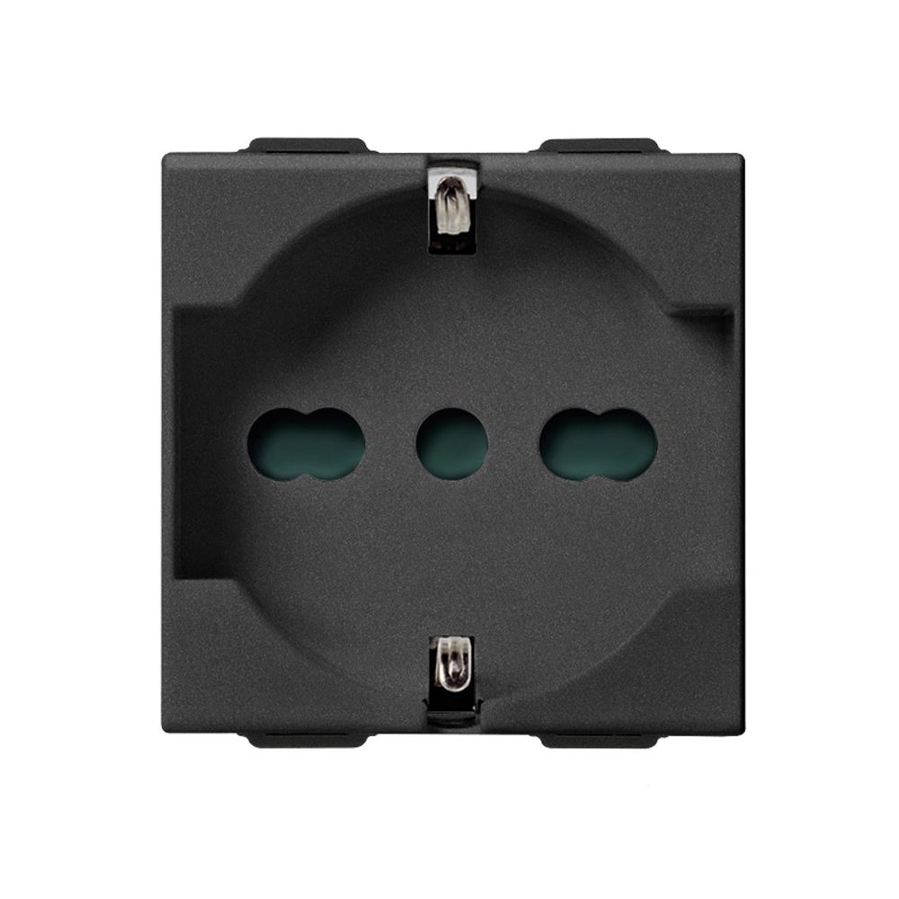 09210.CM Контакт 2P+E 16 A 250 V~ Универсален, Карбон мат, 2M VIMAR NEVE UP