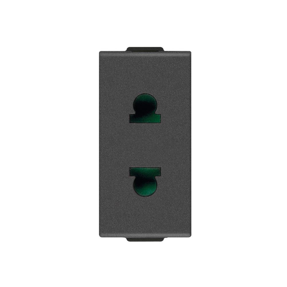 09234.CM 2P 16A Контакт USA+EU ø4,8mm SICURY outlet carbon matt 1M VIMAR NEVE UP
