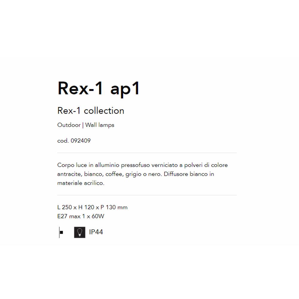 092409 Rex-1 Francy Градински аплик E27 max 1 x 60W, IP44 Ideal Lux_small