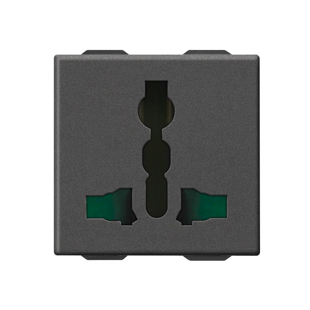 09257.CM 2P+E13A SICURY multistandard outlet carbon Мултистандартен контакт 2M VIMAR NEVE UP
