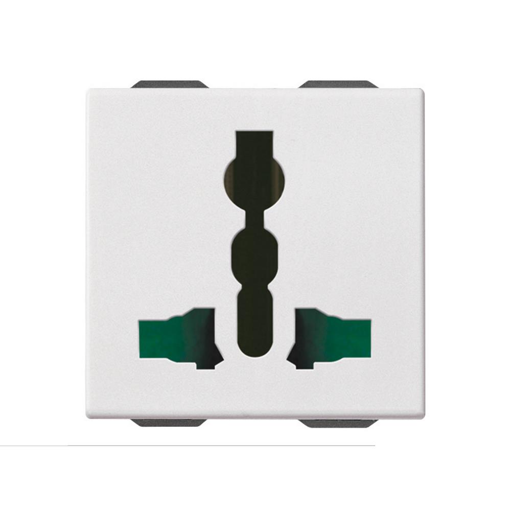 09257 2P+E13A SICURY multistandard outlet white Мултистандартен контакт 2M VIMAR NEVE UP