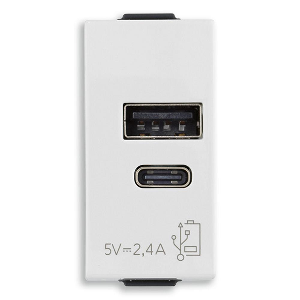 09292.AC A+C-USB захранване 5V 2,4A 1M бяло VIMAR NEVE UP