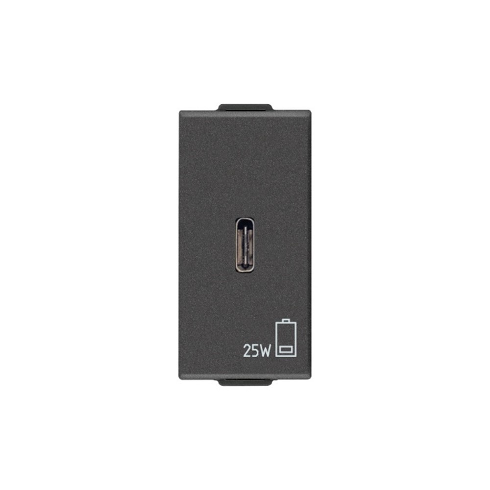 09292.C.25.CM USB-C Контакт Neve Up, 1M 25W, carbon mat, Vimar_small