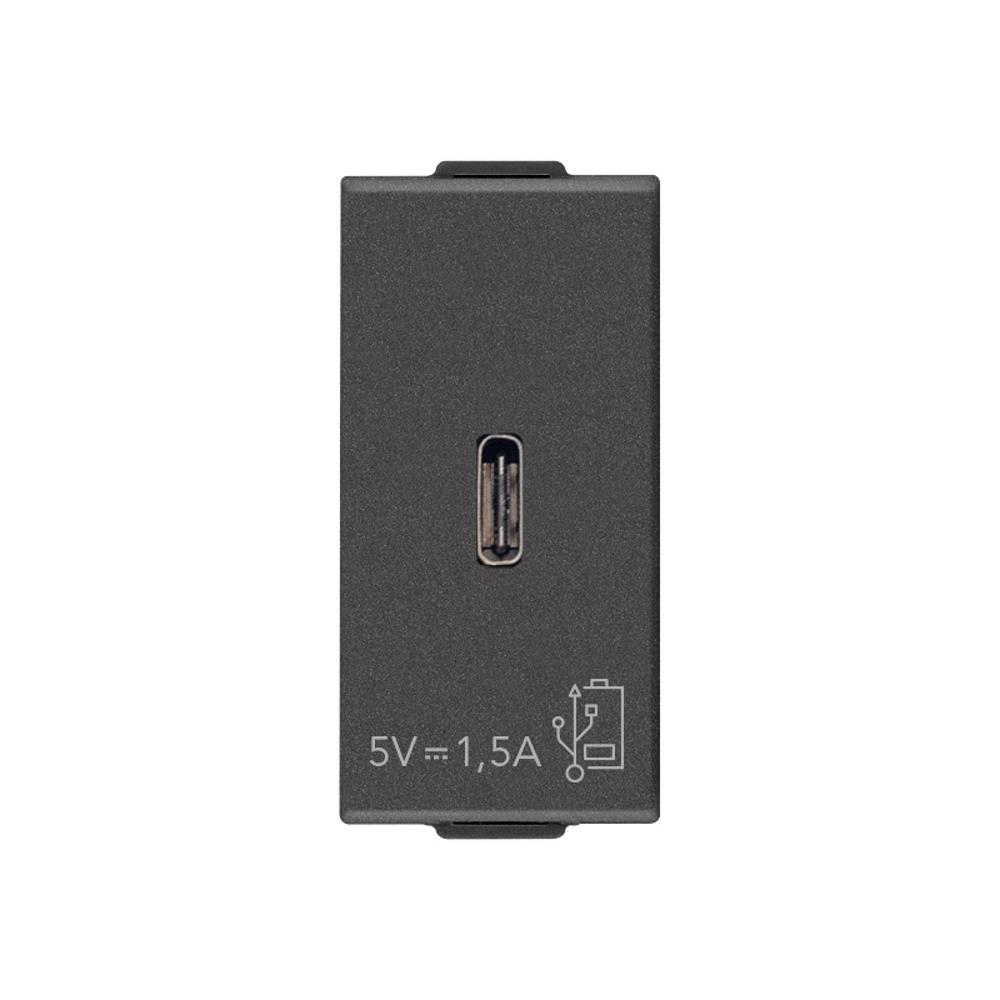 09292.C.CM USB захранване тип C 5V 1,5A 1M Карбон мат VIMAR NEVE UP