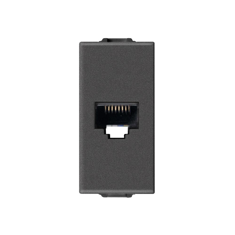 09338.9.CM RJ45 Интернет розетка кат.5e Netsafe UTP, Карбон мат, 1M VIMAR NEVE UP