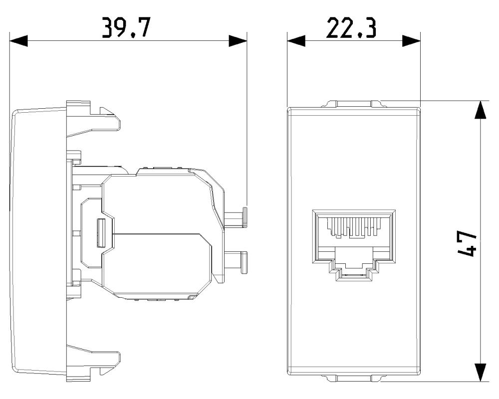 09339.16 RJ45 Интернет розетка кат.6A Netsafe FTP, Бял, 1M VIMAR NEVE UP_small