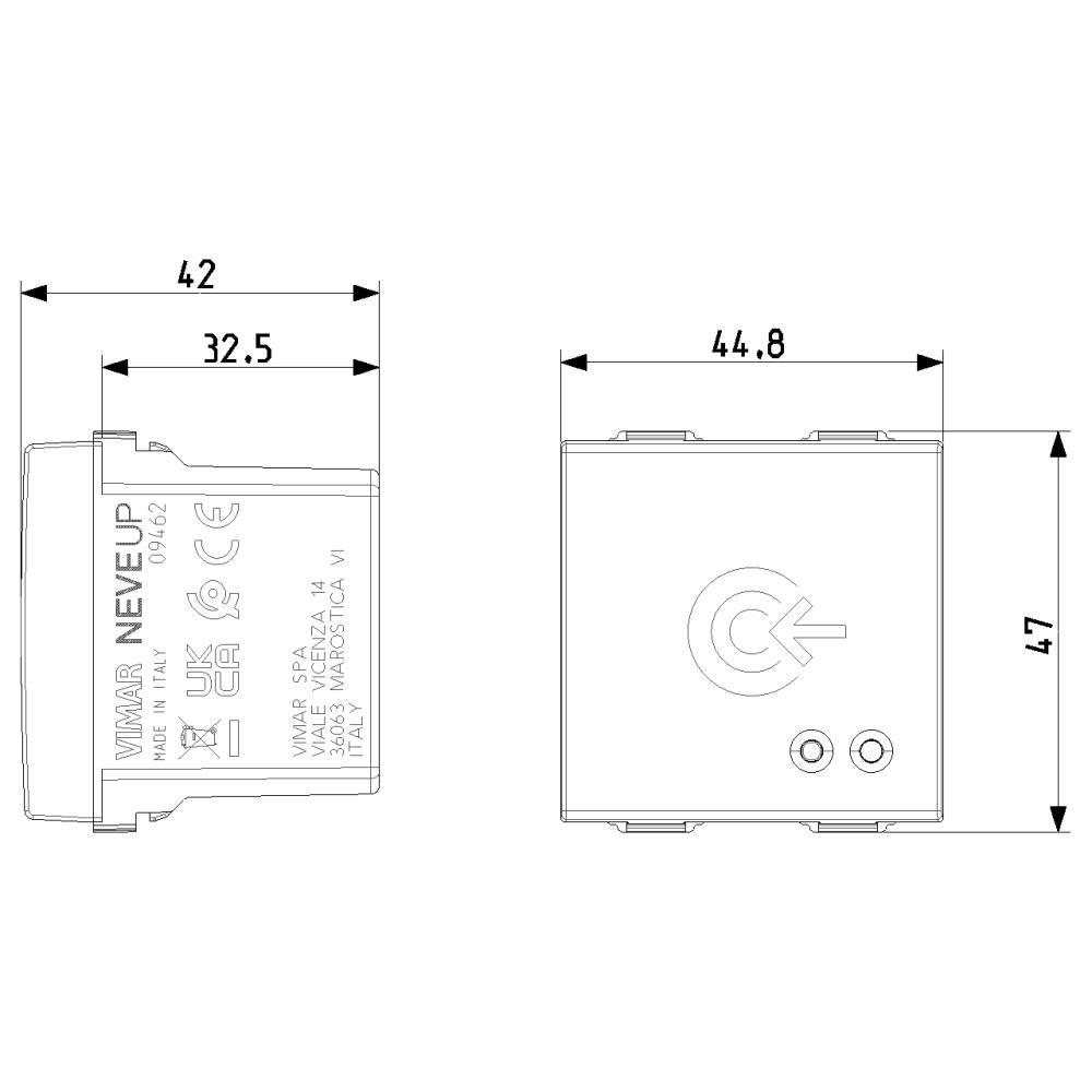 09462.CM Ключ-карта четец NeveUp, NFC/RFID, 2М, карбон мат, Vimar_small
