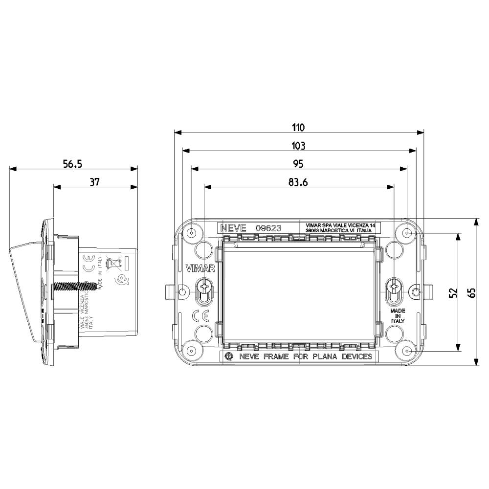 09465 Ключ карта - вертикален 230V 3M Бял VIMAR NEVE UP_small