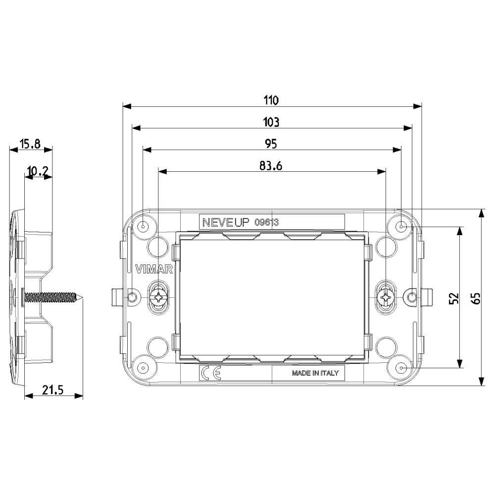 09613 Монтажна рамка за 3M конзола с винтове VIMAR NEVE UP_small