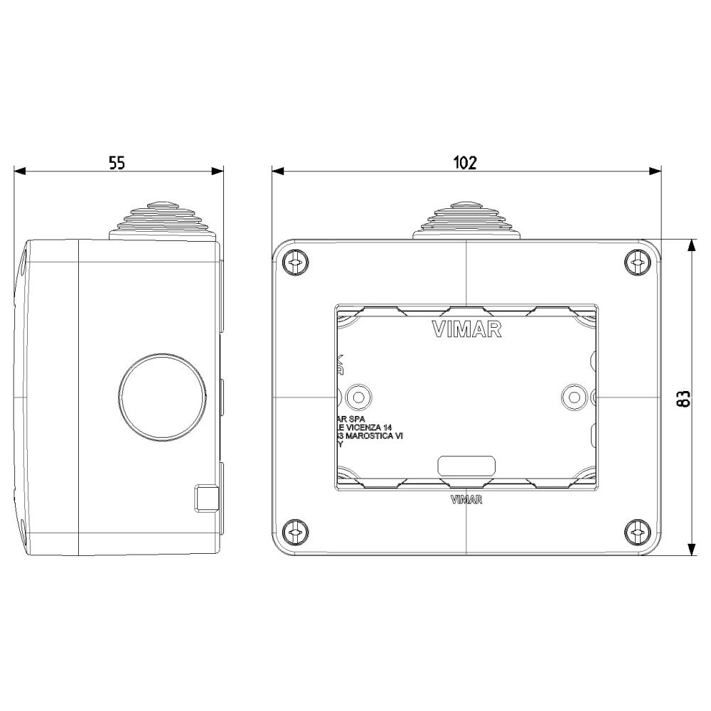09803 Кутия за повърхностен монтаж IP40 3M  Vimar за Neve Up_small