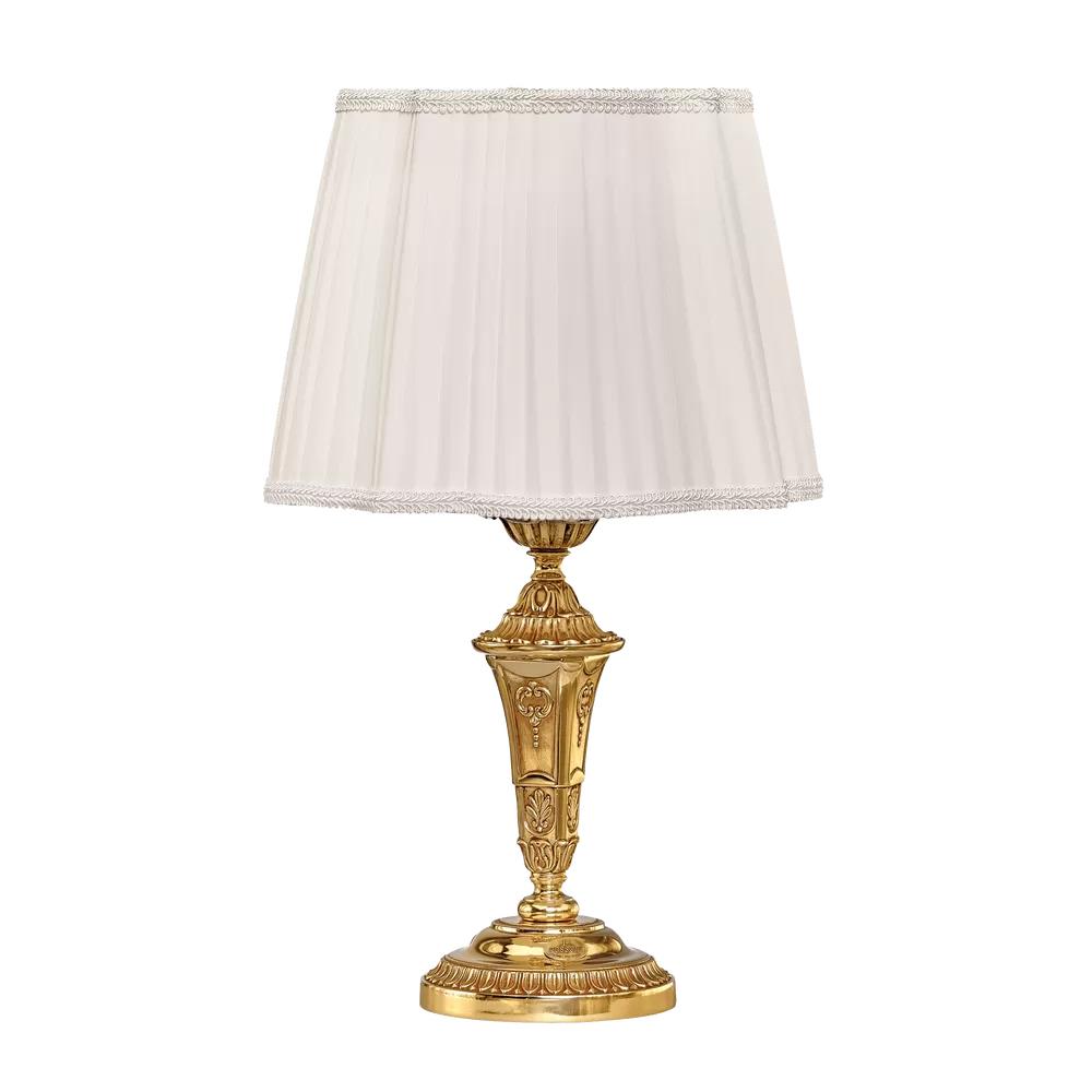 098/LP/002 TABLE LAMP WITH SILK PLEATED SHADE 1xMAX42W E27 French gold finish Possoni