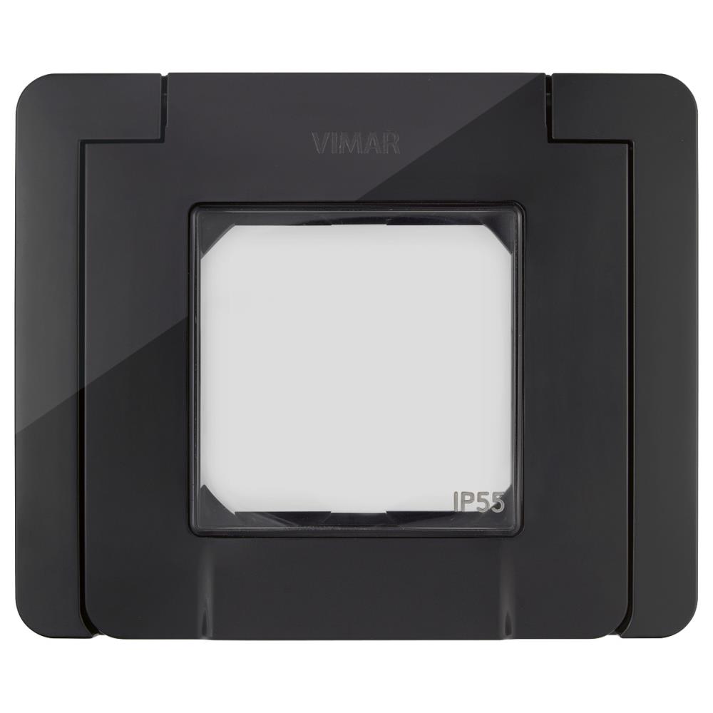 09912.04 Влагозащитен капак Neve Up, IP55, 2M, с винтове, black, Vimar