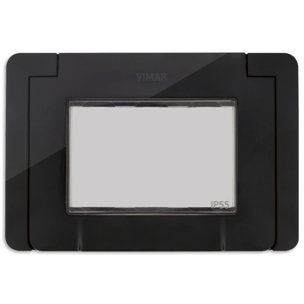 09913.04 Влагозащитен капак Neve Up, IP55, 3M, с винтове, black, Vimar