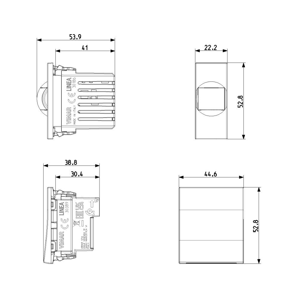 0K30389.B Комплект LED индикатор с IR детектор 2+1M, White, Linea, Vimar_small