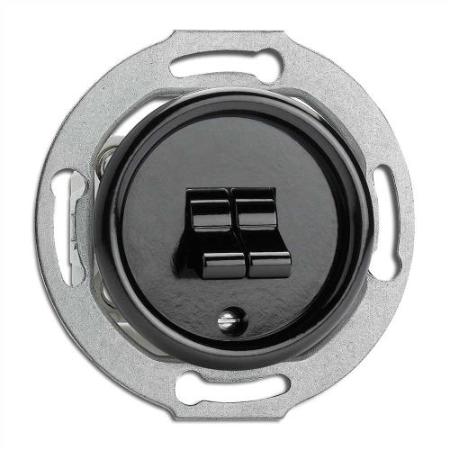 100571 Сериен ключ сх. 5 10AX,AC250V Ø 7,0 cm, бакелит, черен, без дек. рамка ,THPG