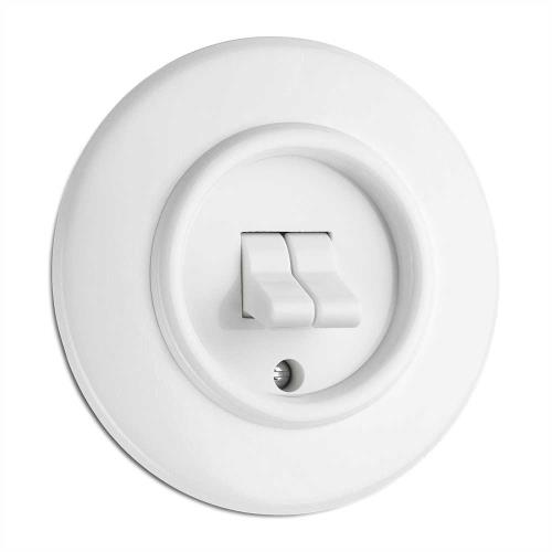 100572 Сериен ключ сх. 5 10AX,AC250V Ø 7,0 cm, Duroplast, бял, без дек. рамка ,THPG_small