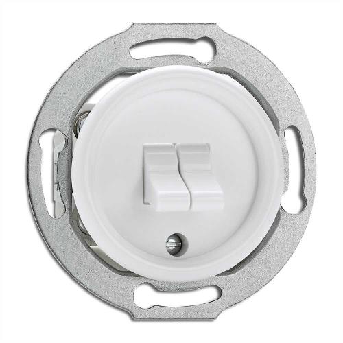 100572 Сериен ключ сх. 5 10AX,AC250V Ø 7,0 cm, Duroplast, бял, без дек. рамка ,THPG