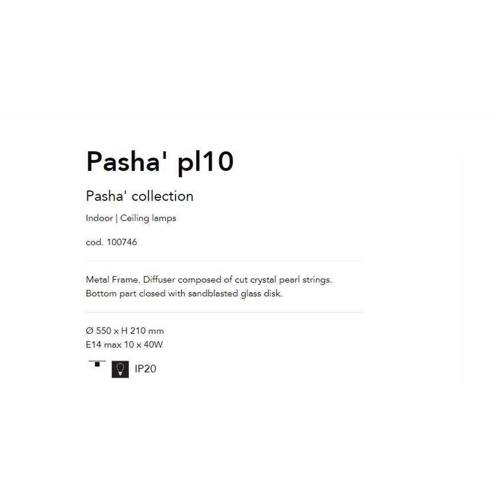 100746 Pasha Плафон E14 max 10 x 40W, IP20 Ideal Lux_small