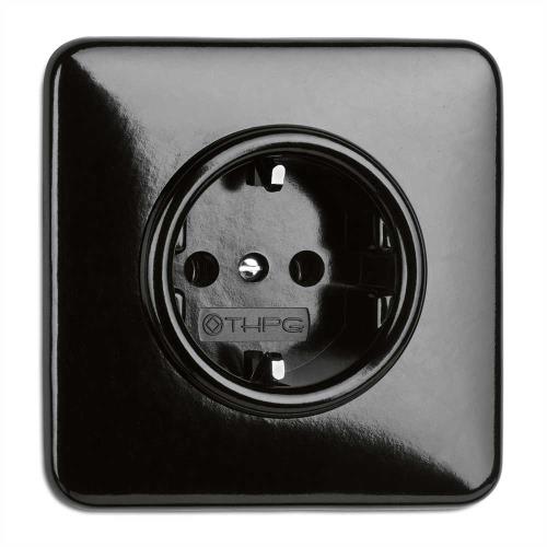 119328 Единична рамка 2 М 82х82 mm, бакелит, черна ,THPG_small