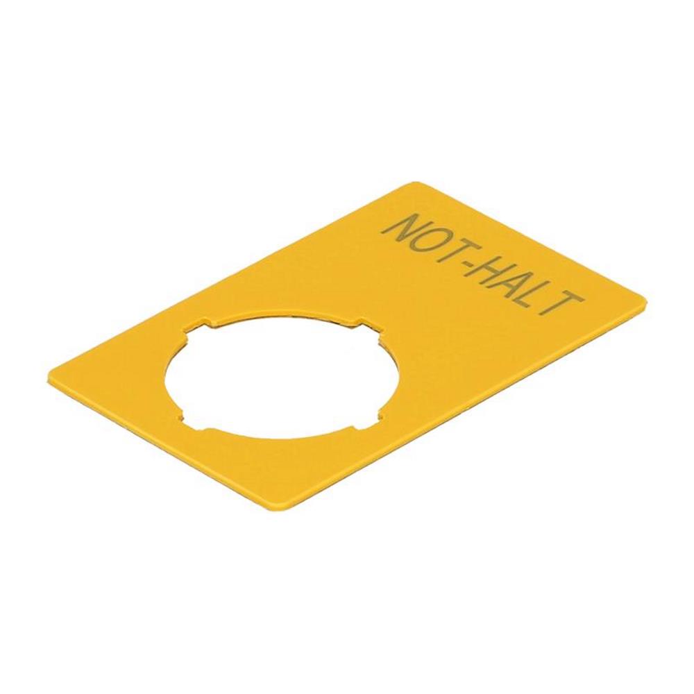121089 M22-XZK1-D99 Табелка "Авариен стоп", жълт, ВхШ=50x33mm, NOT-HALT , Eaton_small