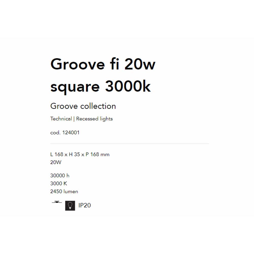 124001 Луна GROOVE FI 20W SQUARE 3000K L168xH35xP168 mm 30000 h 1700 lumen IP20 Ideal Lux_small