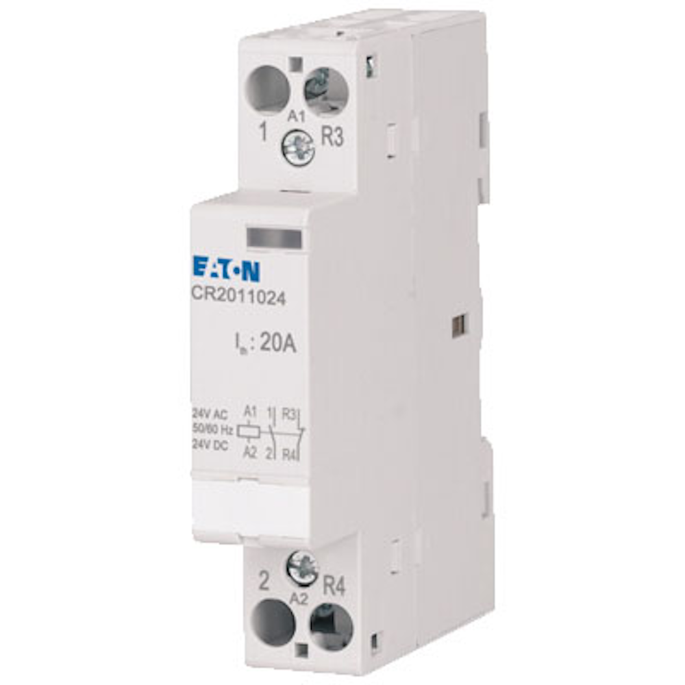 135171 CR2011024 - Инсталационен контактор, 24VAC/DC, 1NO+1NC, 20A, 1 mod., Eaton