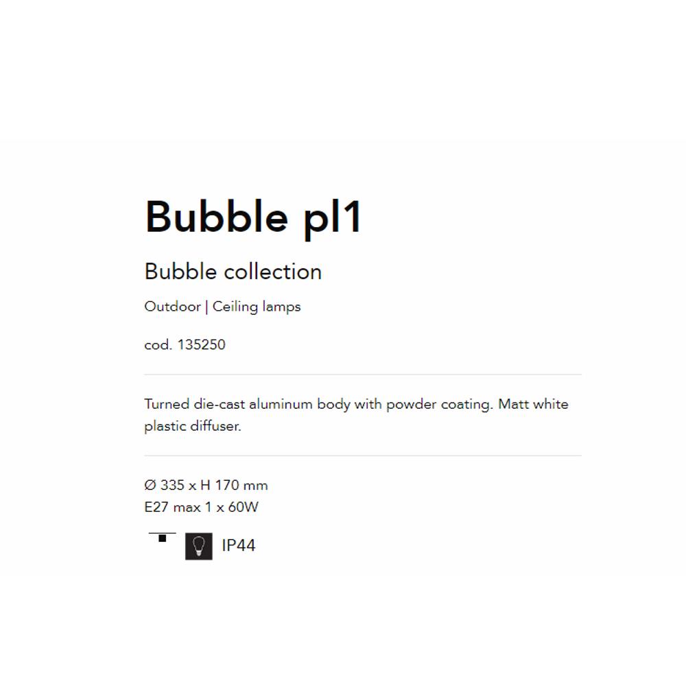 135250 Bubble Градински аплик  E27 max 1 x 60W, IP44 Ideal Lux_small