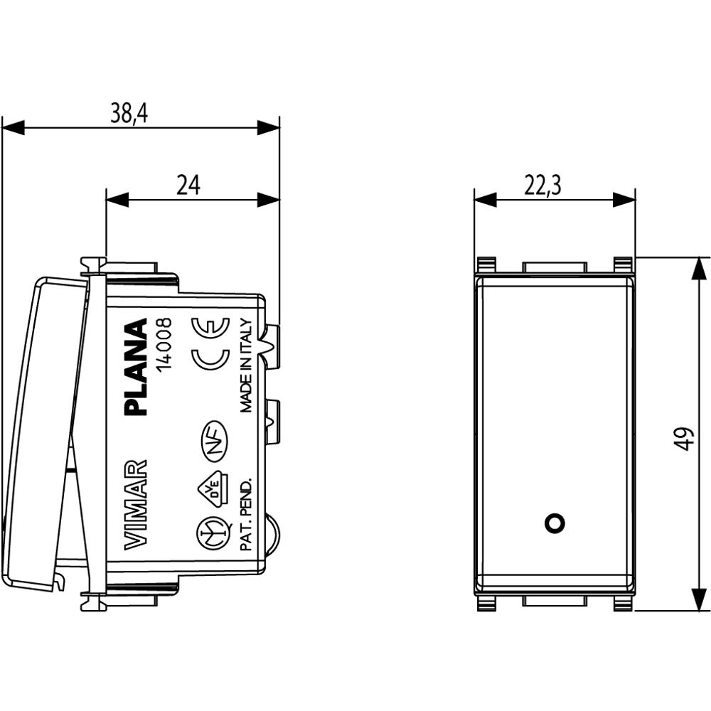 14008.SL 1P NO 10A 250 V~ Бутон с подсветка 1M Сребрист VIMAR PLANA_small