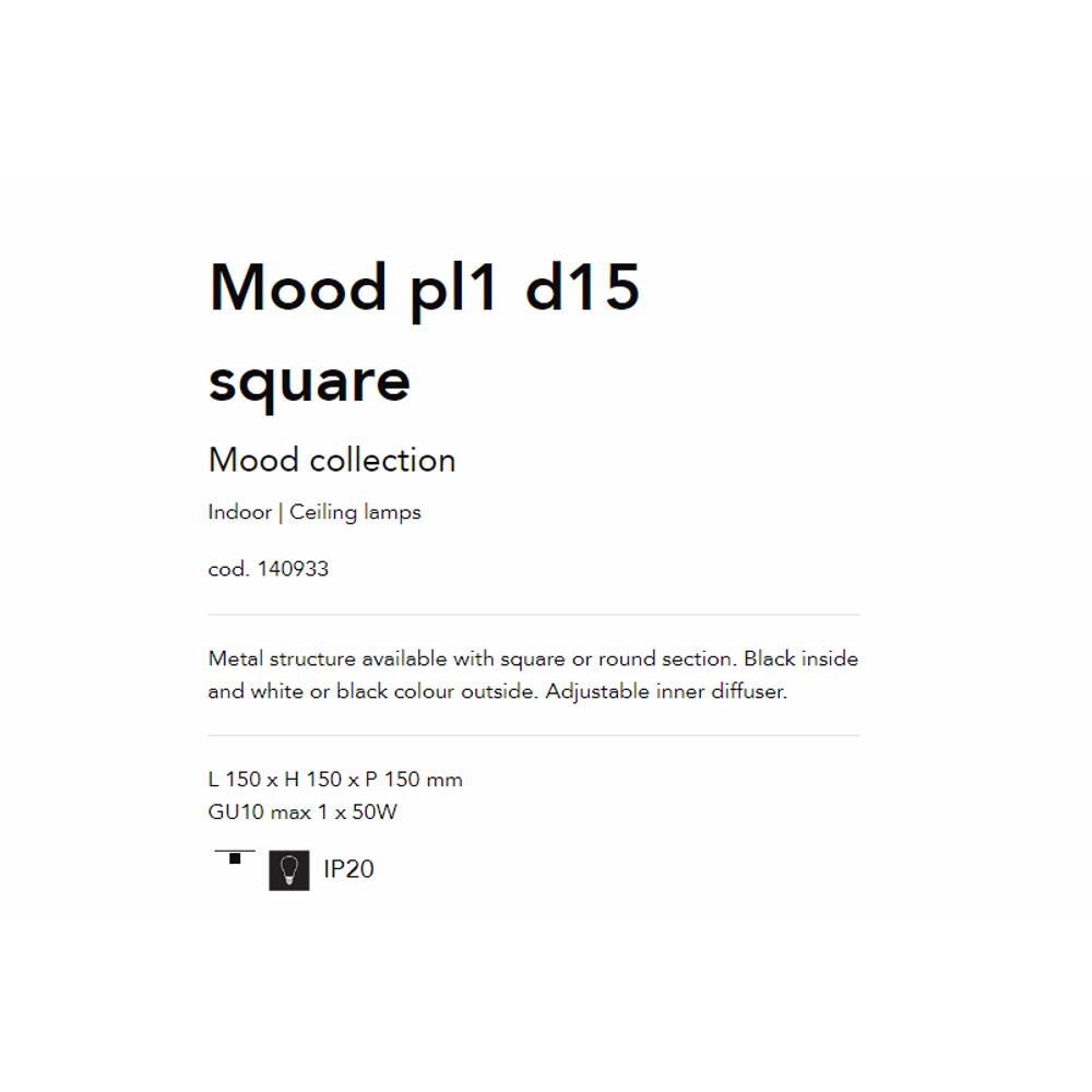 140933 Спот MOOD PL1 D15 SQUARE BIANCO L150xH152xP150 mm GU10 max 1 x 50W IP20 Ideal Lux_small