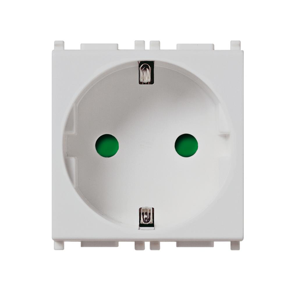 14208.SL 2P+E 16 A 250 V~ Контакт немски стандарт 2M Сребрист VIMAR PLANA