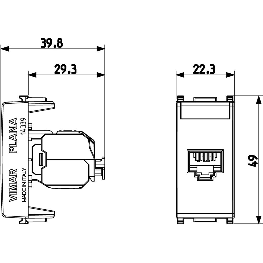 14339.11 RJ45 Cat5e Netsafe UTP Интернет розетка 1M Бял VIMAR PLANA_small