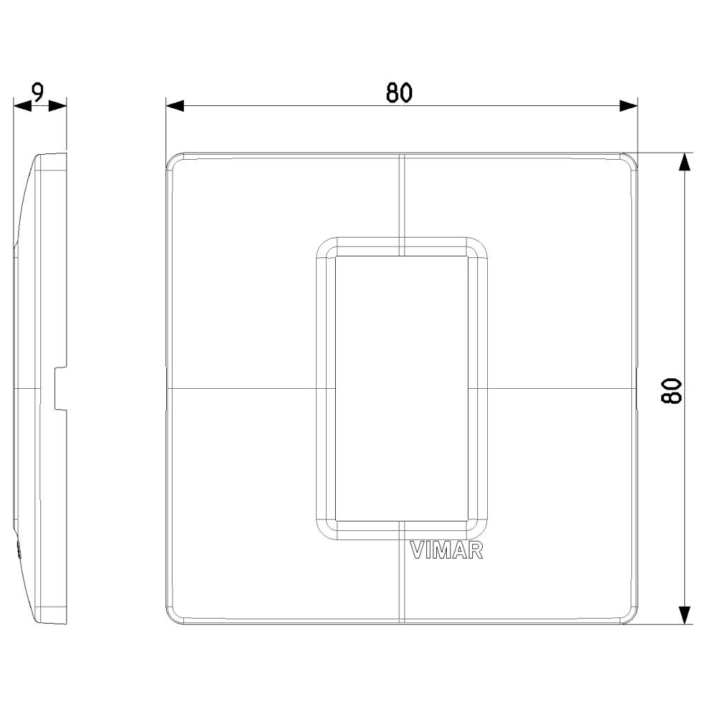 14641.01 Декоративна рамка Plana, 1M, Technopolimer White, Vimar_small