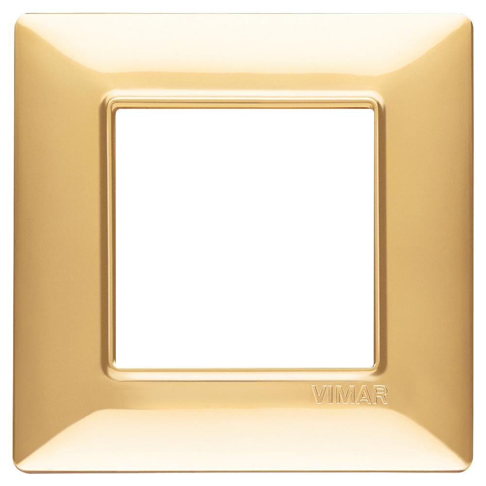 14642.24 Декоративна рамка Plana,1x (2М), Technopolimer Polished gold, Vimar