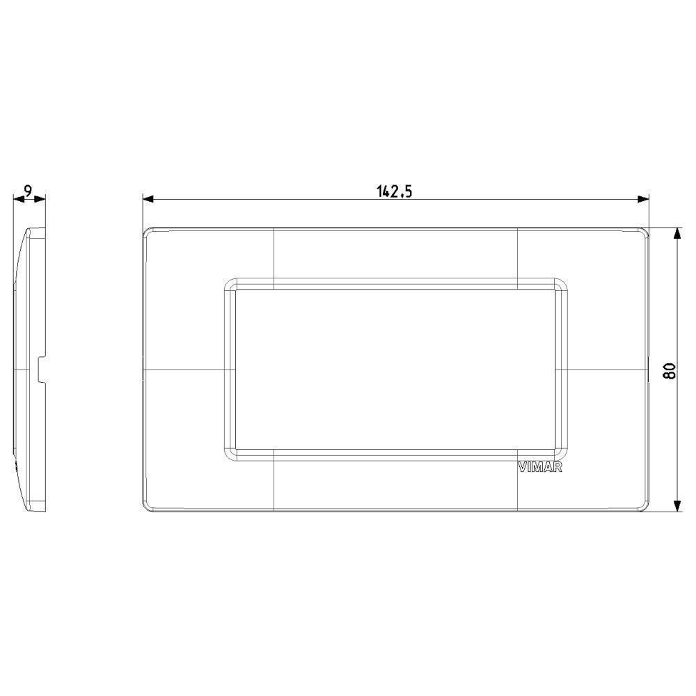 14654.05 Декоративна рамка Plana, 4М, Technopolimer Black, Vimar_small