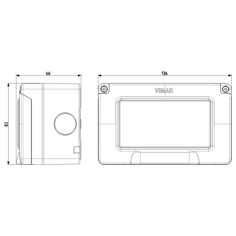 14904 IP55 Конзола за открит монтаж 4M Vimar за Eikon, Plana_small