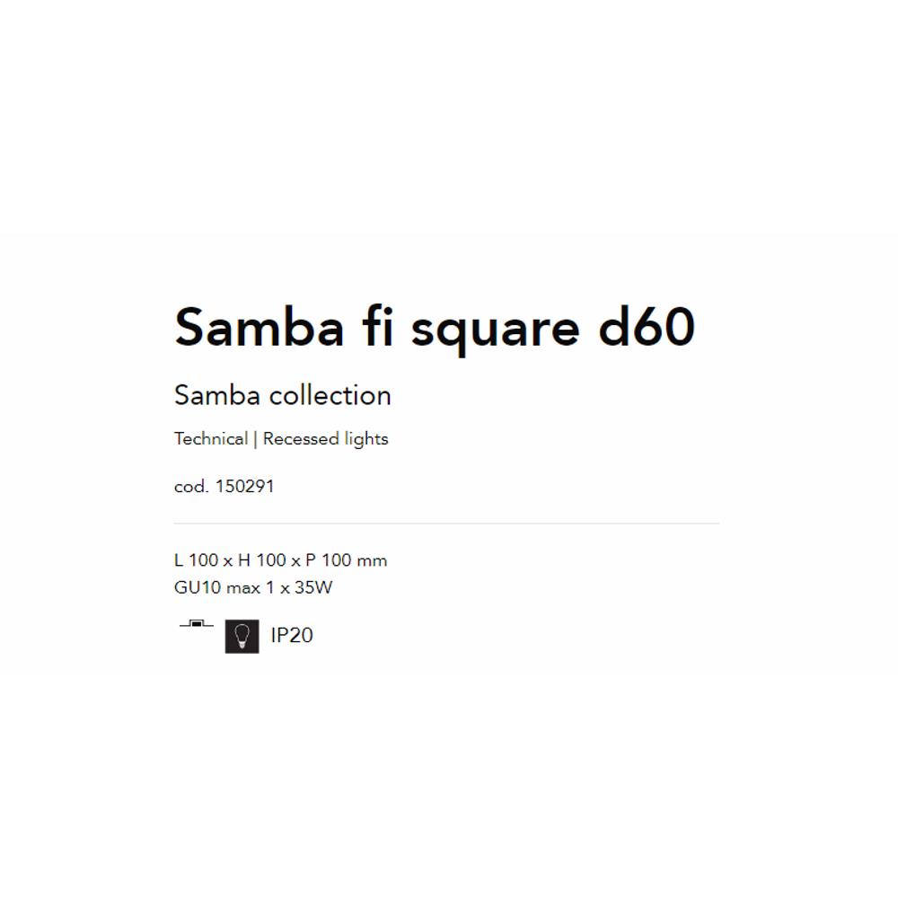 150291 Спот SAMBA FI SQUARE D60 L100xH100xP100 mm GU10 max 1 x 35W IP20 Ideal Lux_small